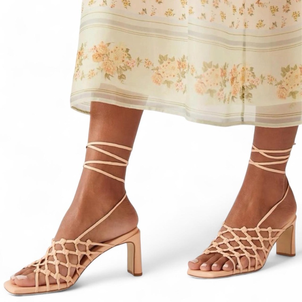 NWOT Elvio Zanon - Tan & Cream Leather Sandals